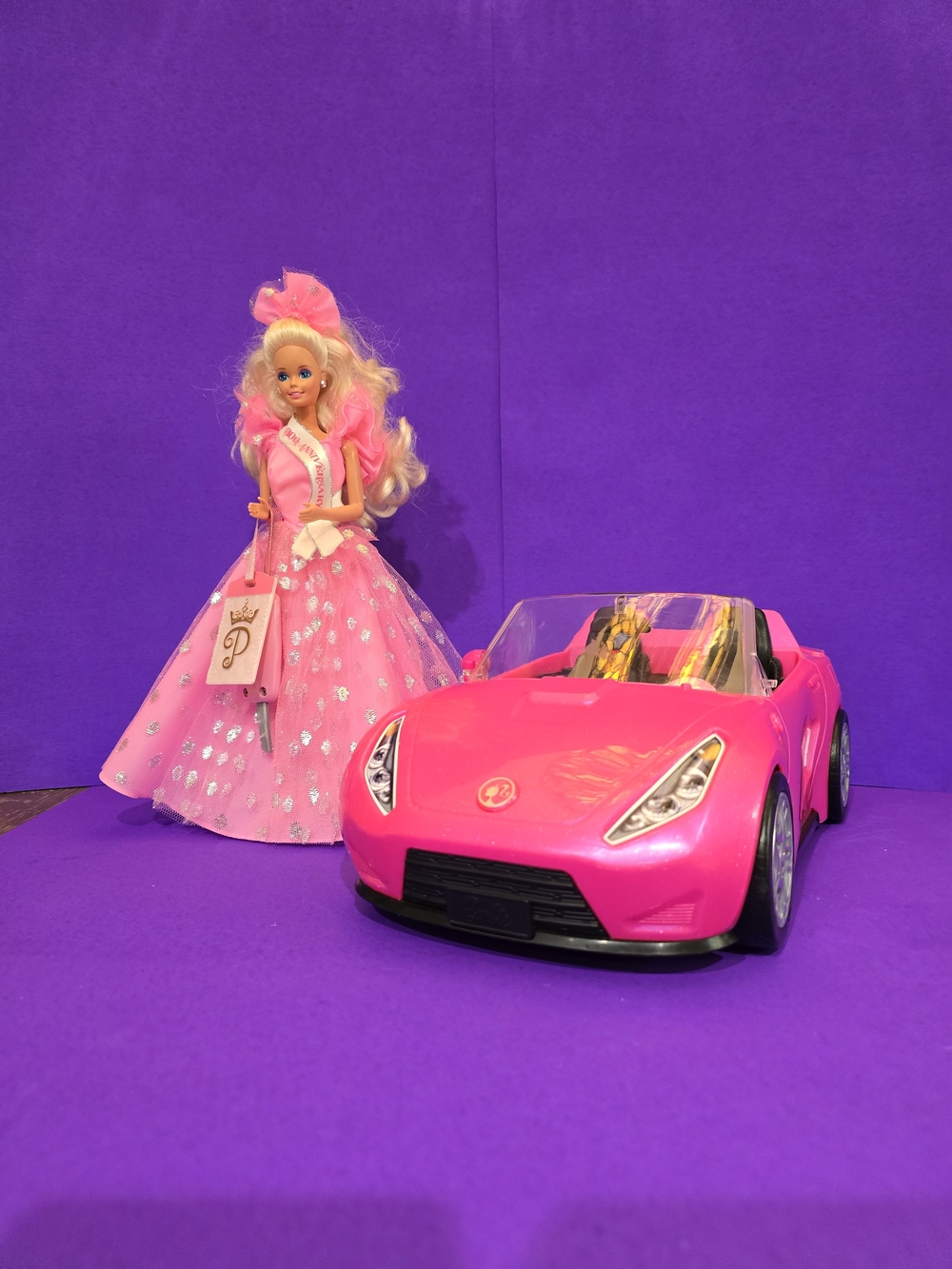 Barbie Pink Princess Doll with Matching Hot Pink Convertible
